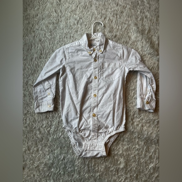 White button down long sleeve onesie - Picture 2 of 4